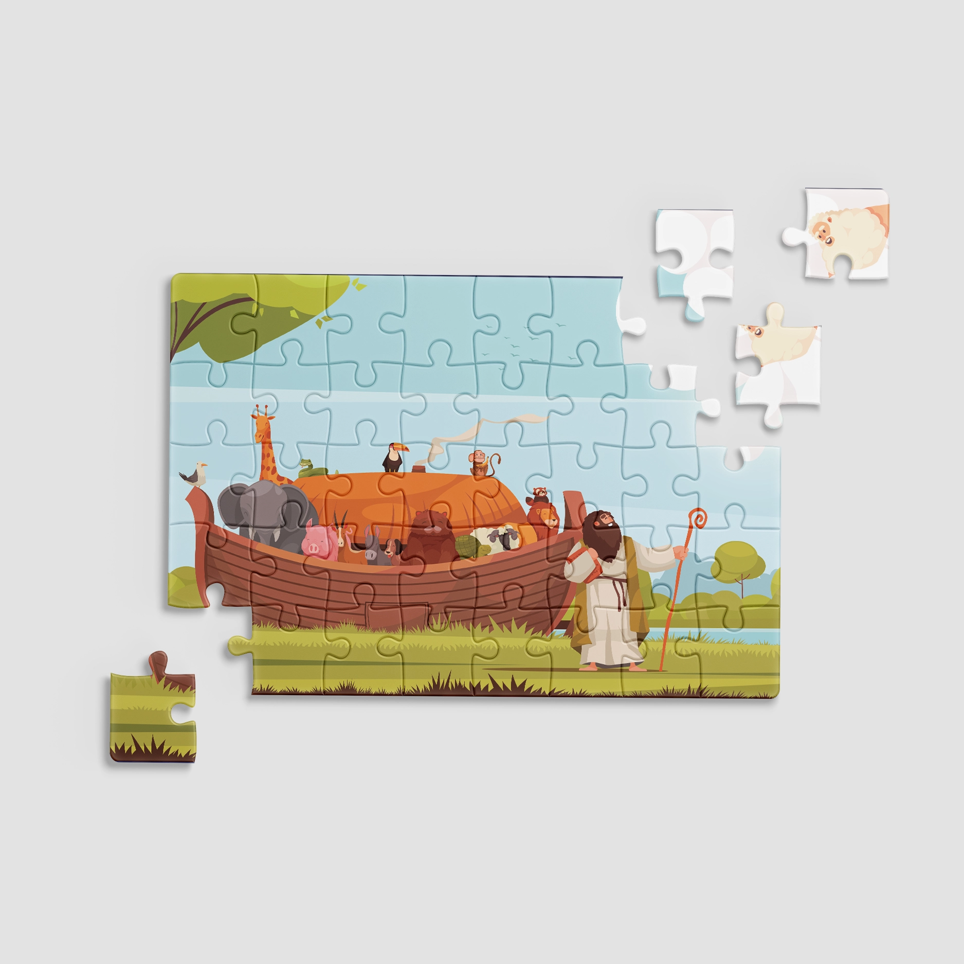 Puzzle, cadou copii - Arca lui Noe 29x20cm